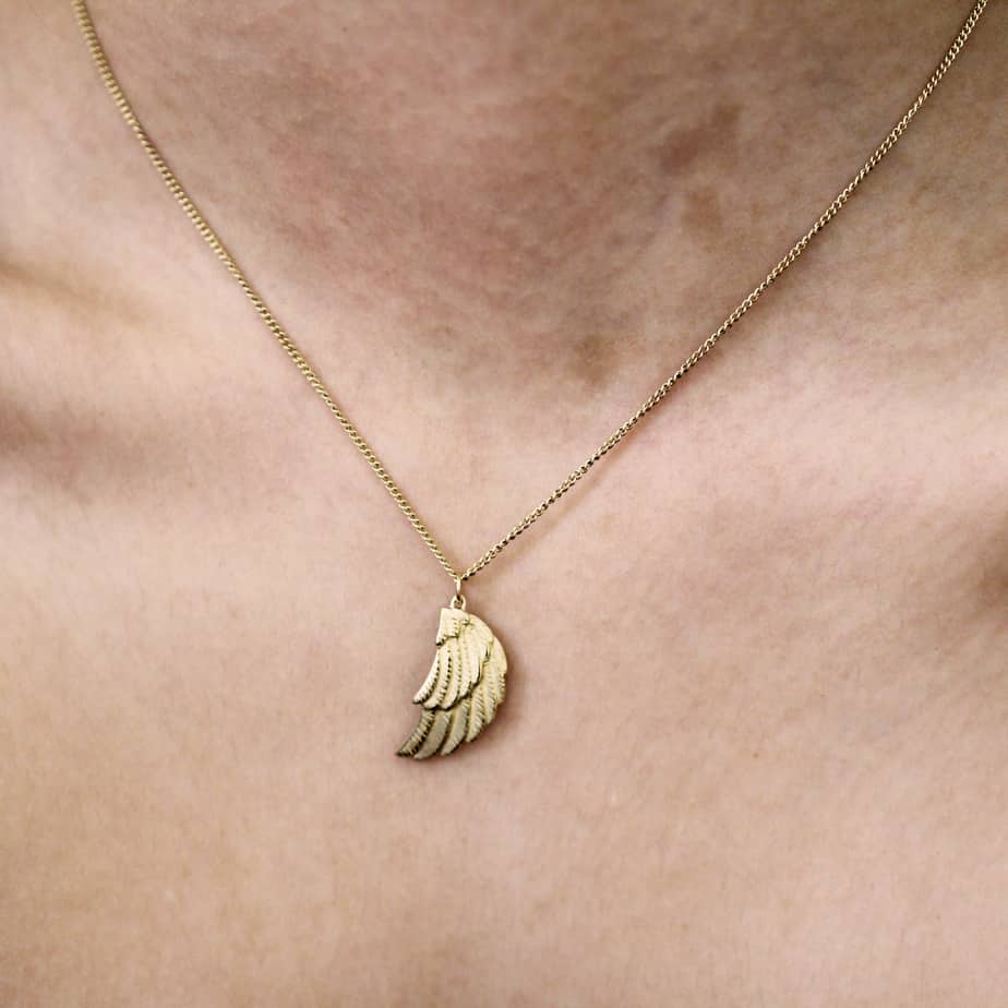 Jana Reinhardt - Sterling Silver Gold Plated Wing Pendant - DESIGNYARD, Dublin Ireland.
