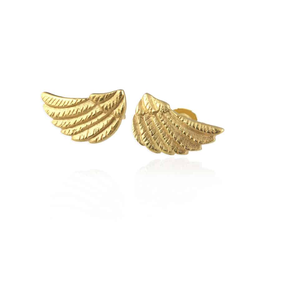 Jana Reinhardt - Sterling Silver Gold Plated Wing Stud Earrings - DESIGNYARD, Dublin Ireland.