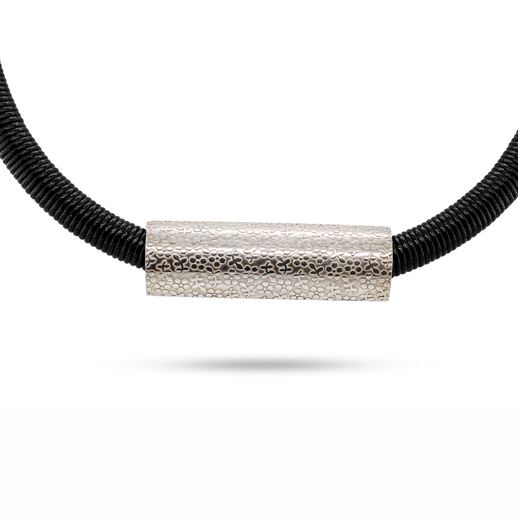 Jane Moore - Sterling Silver Black Choker Necklace - DESIGNYARD, Dublin Ireland.