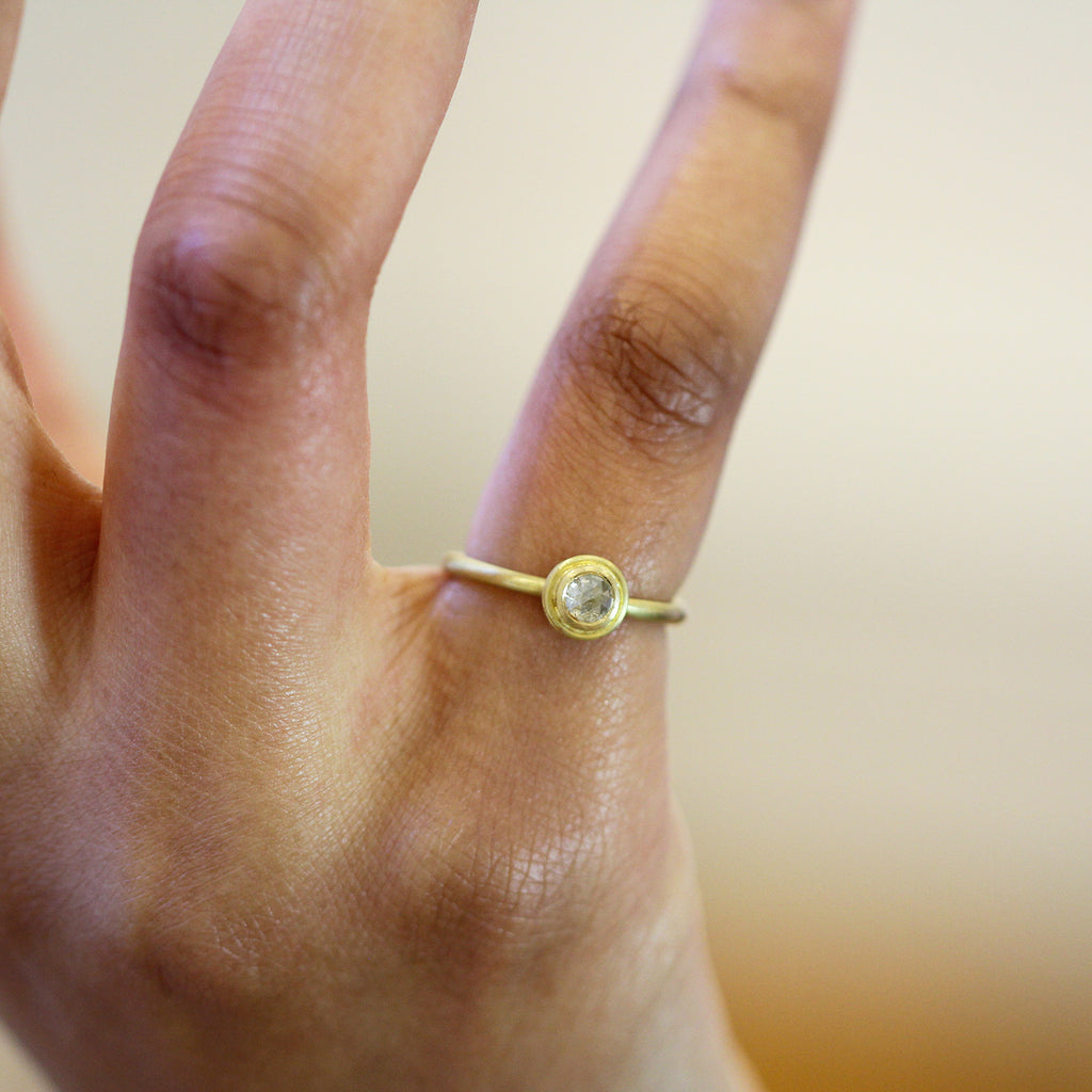 Jean Scott-Moncrieff - 18k Yellow Gold Rose Cut Diamond Ring - DESIGNYARD, Dublin Ireland.
