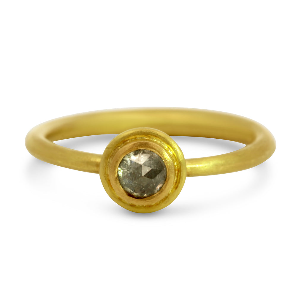 Jean Scott-Moncrieff - 18k Yellow Gold Rose Cut Diamond Ring - DESIGNYARD, Dublin Ireland.