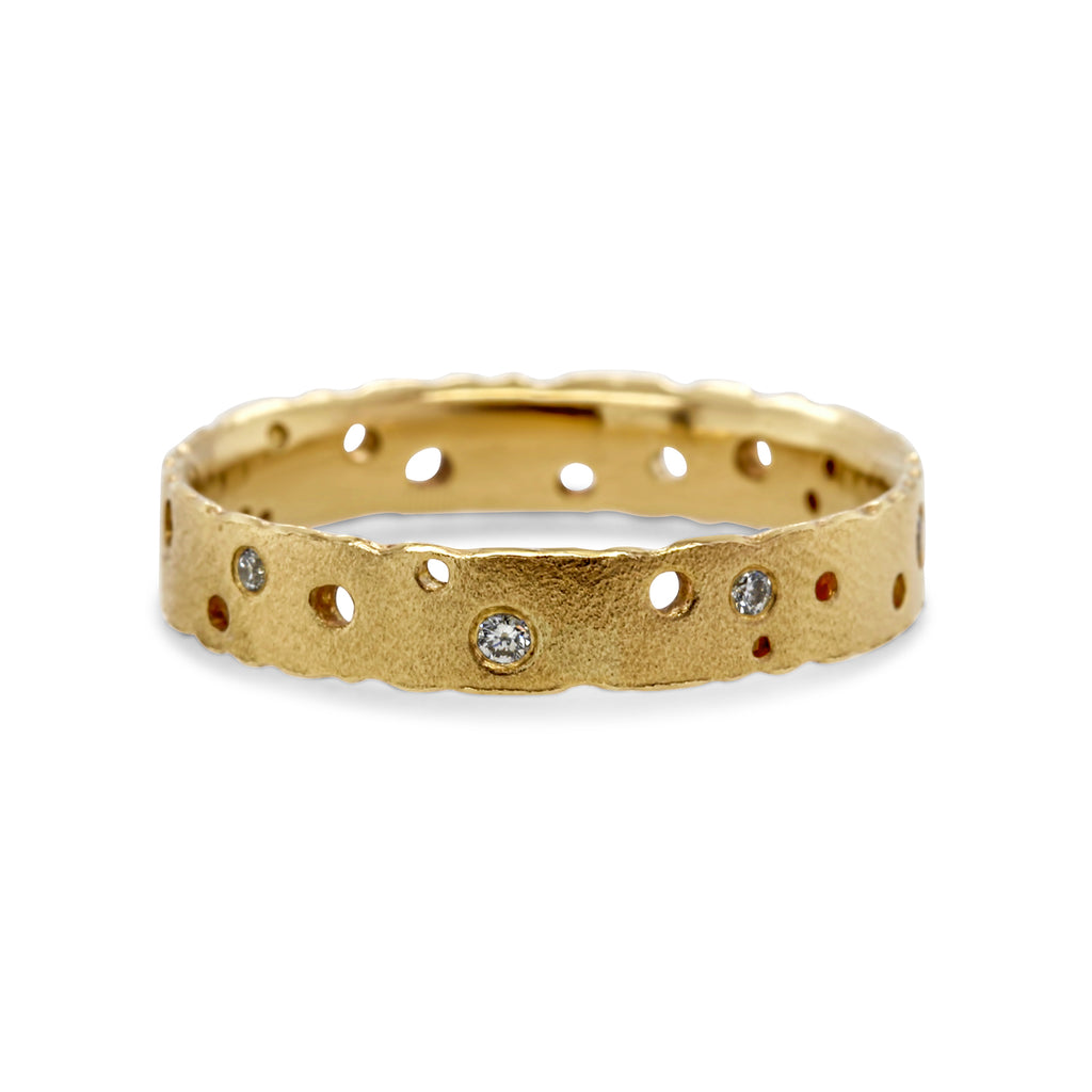 Kate Smith - 9k Yellow Gold Scattered Diamond Ring - DESIGNYARD, Dublin Ireland.