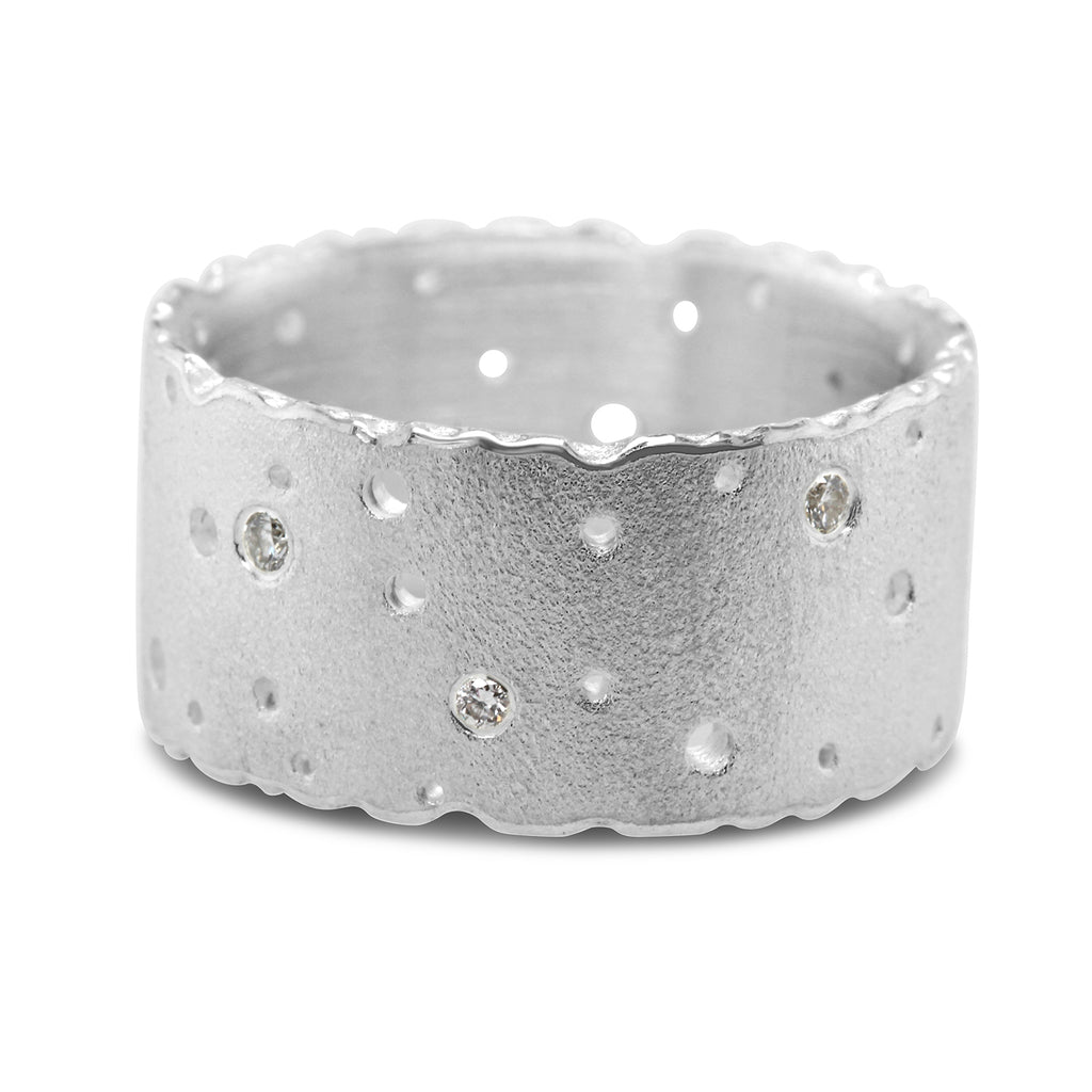 Kate Smith - Sterling Silver 3 Scattered Diamond Ring - DESIGNYARD, Dublin Ireland.