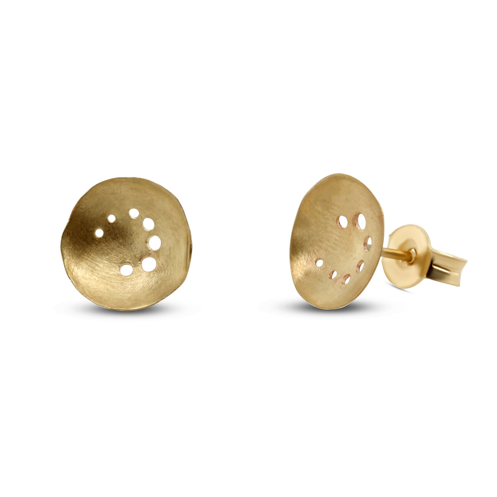 Photograph 3 of Kate Smith's Contemporary 9k Yellow Gold Silver Oxidised Layered Earrings. Available on DESIGNYARD.com and in our Jewellery Shop Dublin, Ireland. Free Worldwide Shipping with DHL.