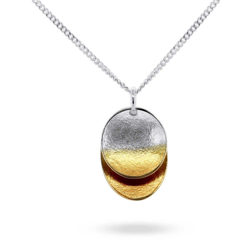 Photograph 1 of Kokkino's Contemporary Electra Double Layer Yellow Gold Silver Necklace. Available on DESIGNYARD.com and in our Jewellery Shop Dublin, Ireland. Shipping Worldwide with DHL.