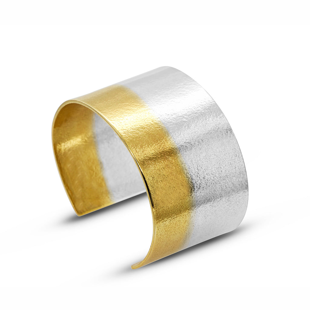 Photograph 1 of Kokkino's Contemporary Electra Wide Yellow Gold Silver Bracelet. Available on DESIGNYARD.com and in our Jewellery Shop Dublin, Ireland. Free Worldwide Shipping with DHL.