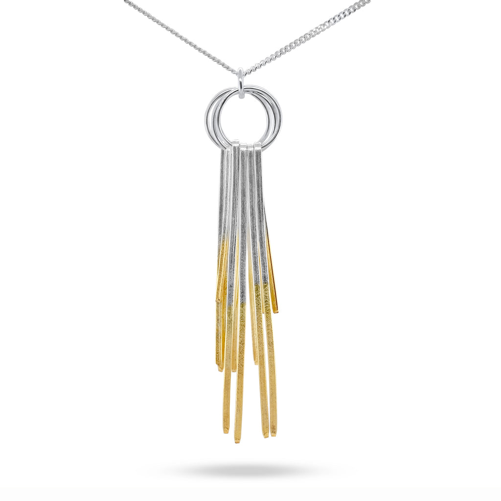 Photograph 1 of Kokkino's Contemporary Shimmer 24k Yellow Gold Multi Layer Silver Necklace. Available on DESIGNYARD.com and in our Jewellery Shop Dublin, Ireland. Shipping Worldwide with DHL.