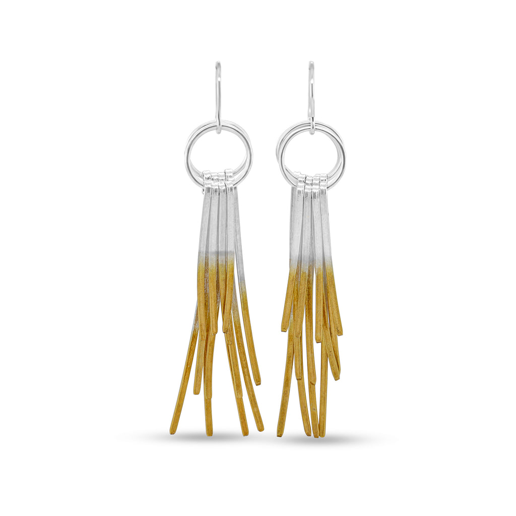 Kokkino - Shimmer Multi Layer Yellow Gold Plated Silver Earrings - DESIGNYARD, Dublin Ireland.