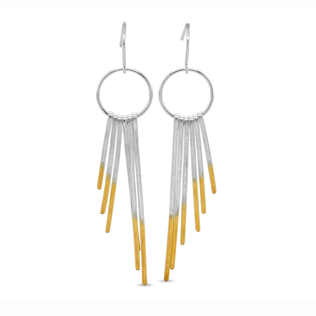 Kokkino - Shimmer One Ring Yellow Gold Plated Silver Earrings - DESIGNYARD, Dublin Ireland.