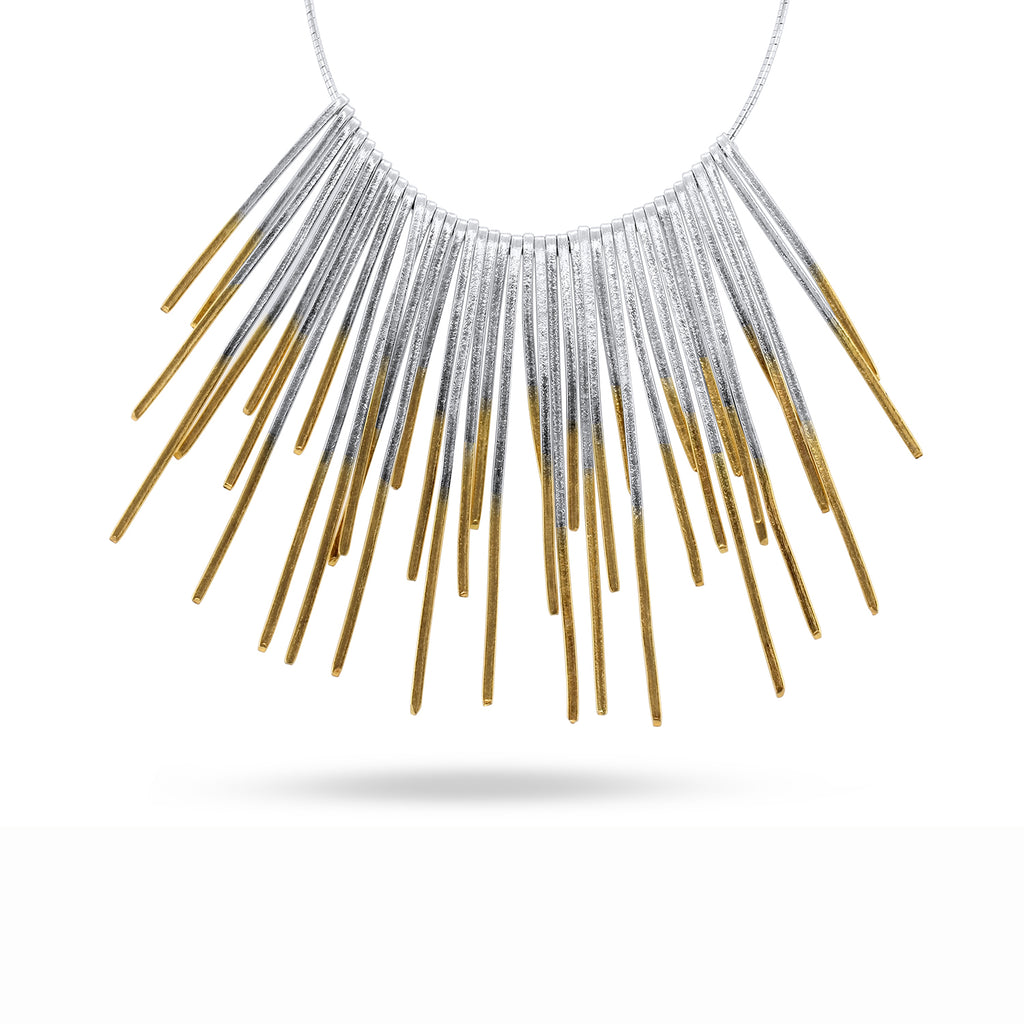 Photograph 1 of Kokkino's Contemporary Shimmer Yellow Gold Plated Silver Necklace. Available on DESIGNYARD.com and in our Jewellery Shop Dublin, Ireland. Free Worldwide Shipping with DHL.