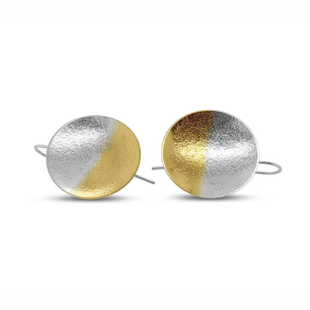 Kokkino - Electra Oversize Drop Yellow Gold Plated Silver Earrings - DESIGNYARD, Dublin Ireland.