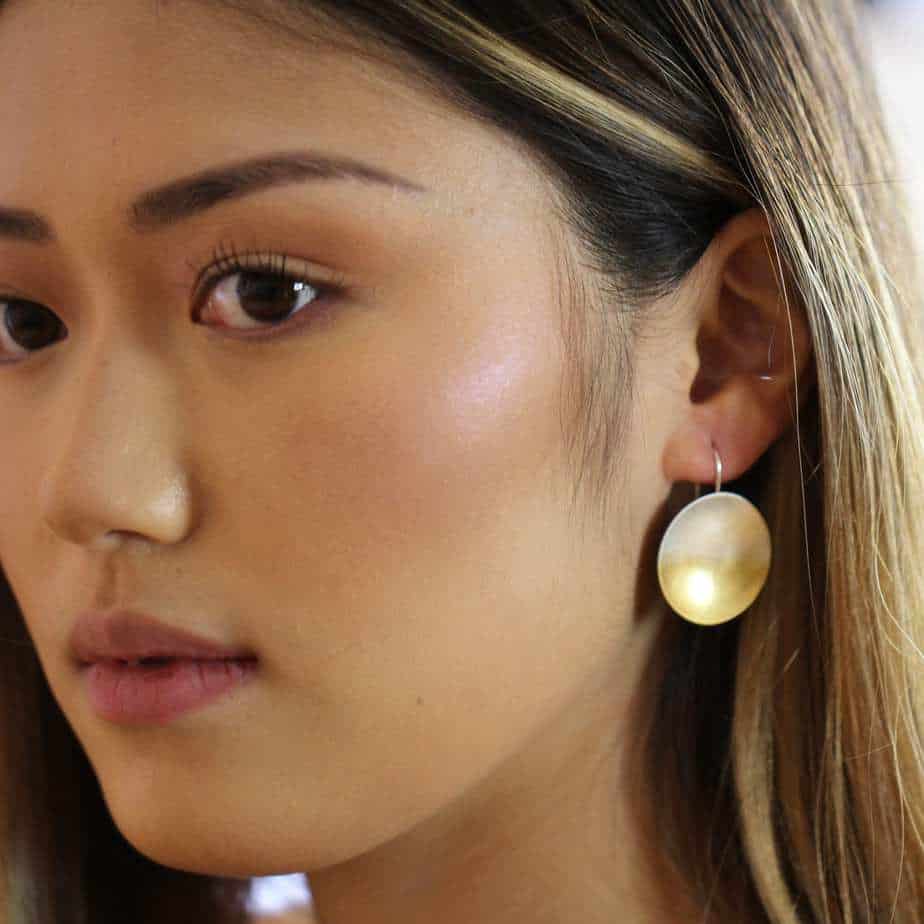 Kokkino - Electra Oversize Drop Yellow Gold Plated Silver Earrings - DESIGNYARD, Dublin Ireland.