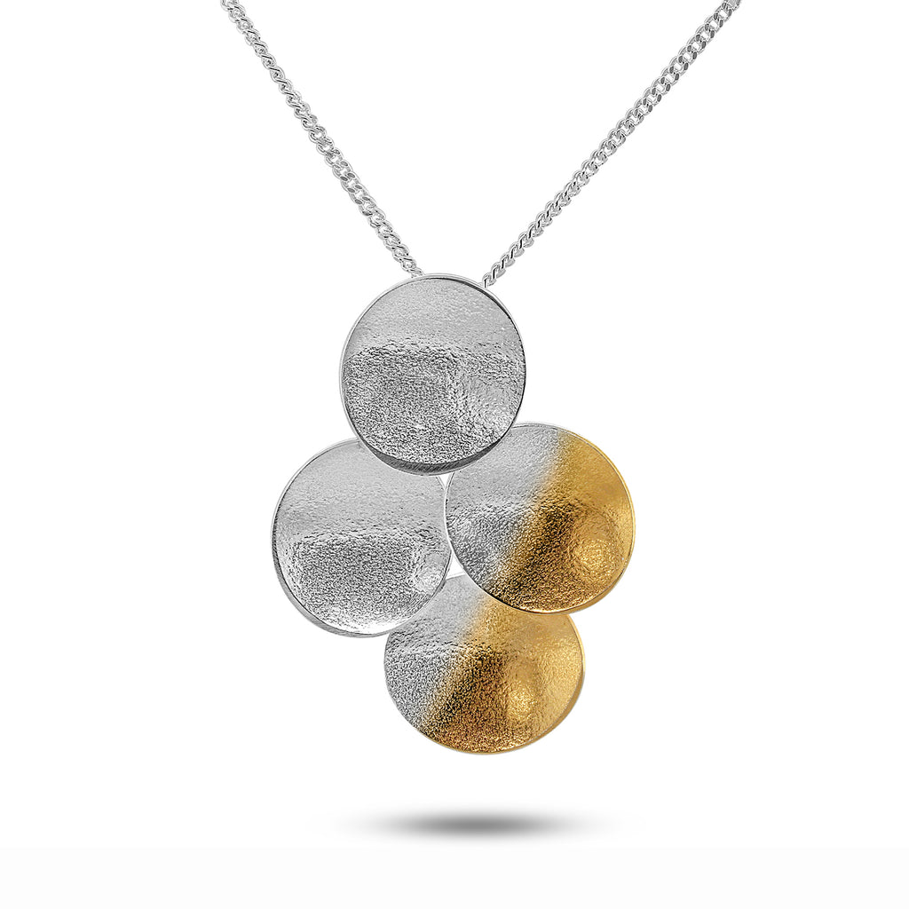 Kokkino - Electra Quad Yellow Gold Plated Silver Necklace - DESIGNYARD, Dublin Ireland.