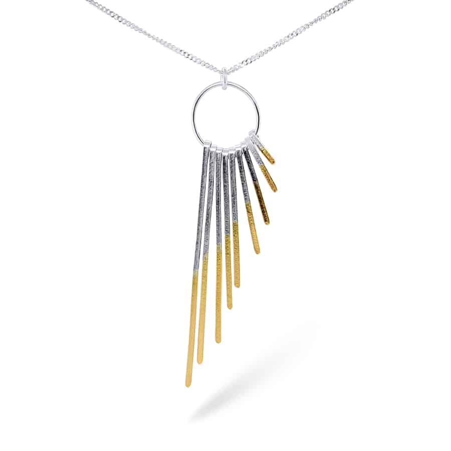 Kokkino - Shimmer Cascade Yellow Gold Plated Silver Necklace - DESIGNYARD, Dublin Ireland.