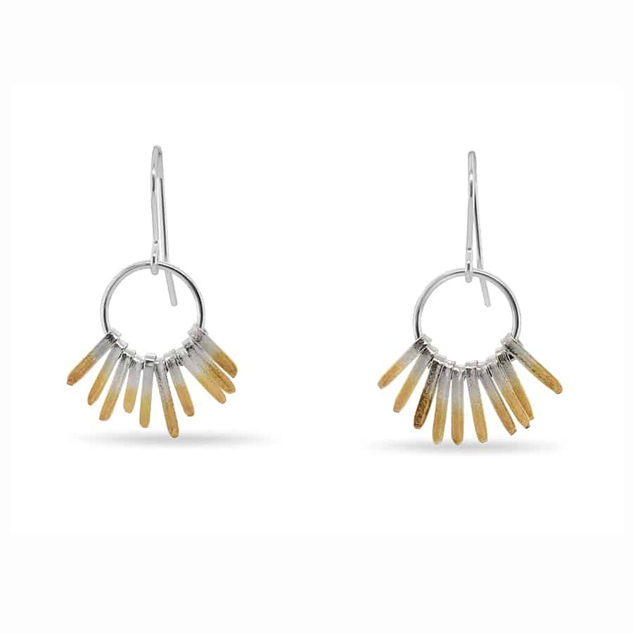 Kokkino - Shimmer Hoop Yellow Gold Plated Silver Earrings - DESIGNYARD, Dublin Ireland.