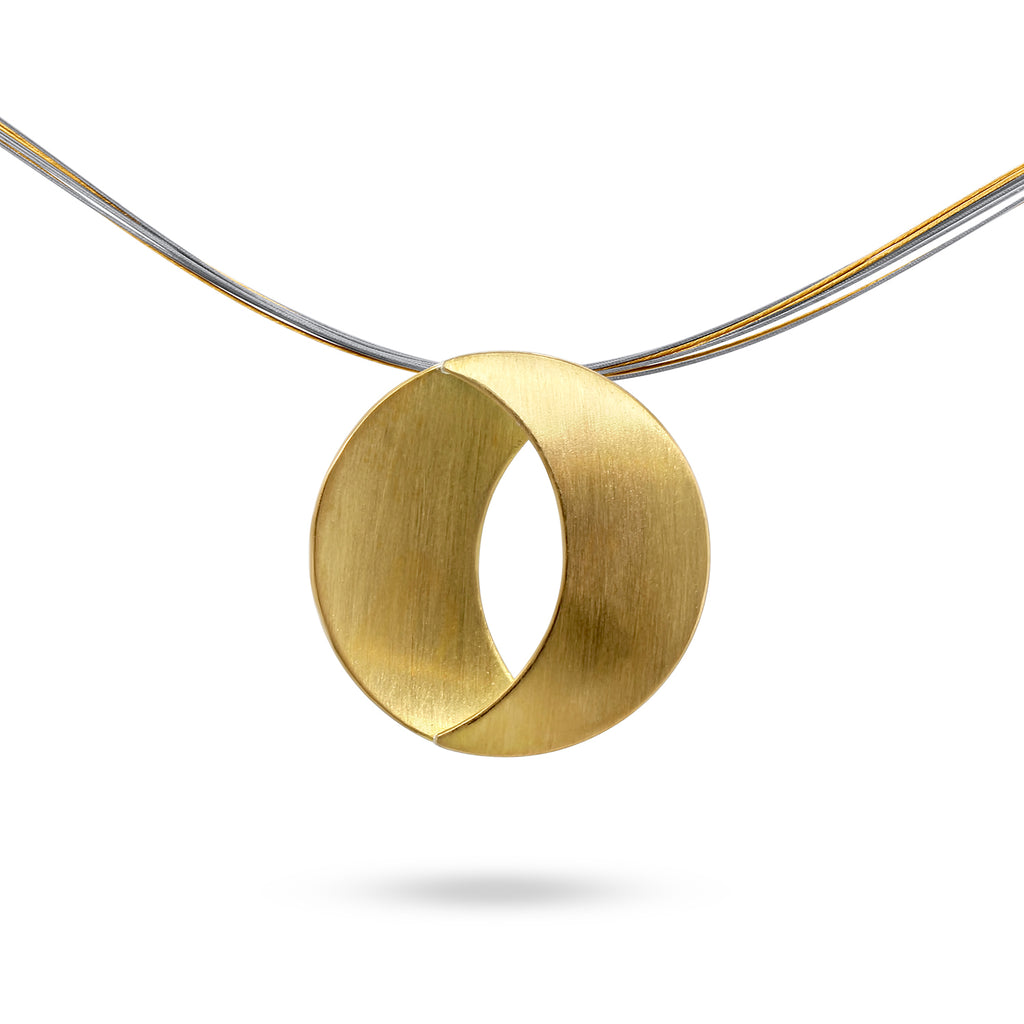 Manu - Sterling Silver 22k Yellow Gold Eclipse Multi-wire Necklace - DESIGNYARD, Dublin Ireland.