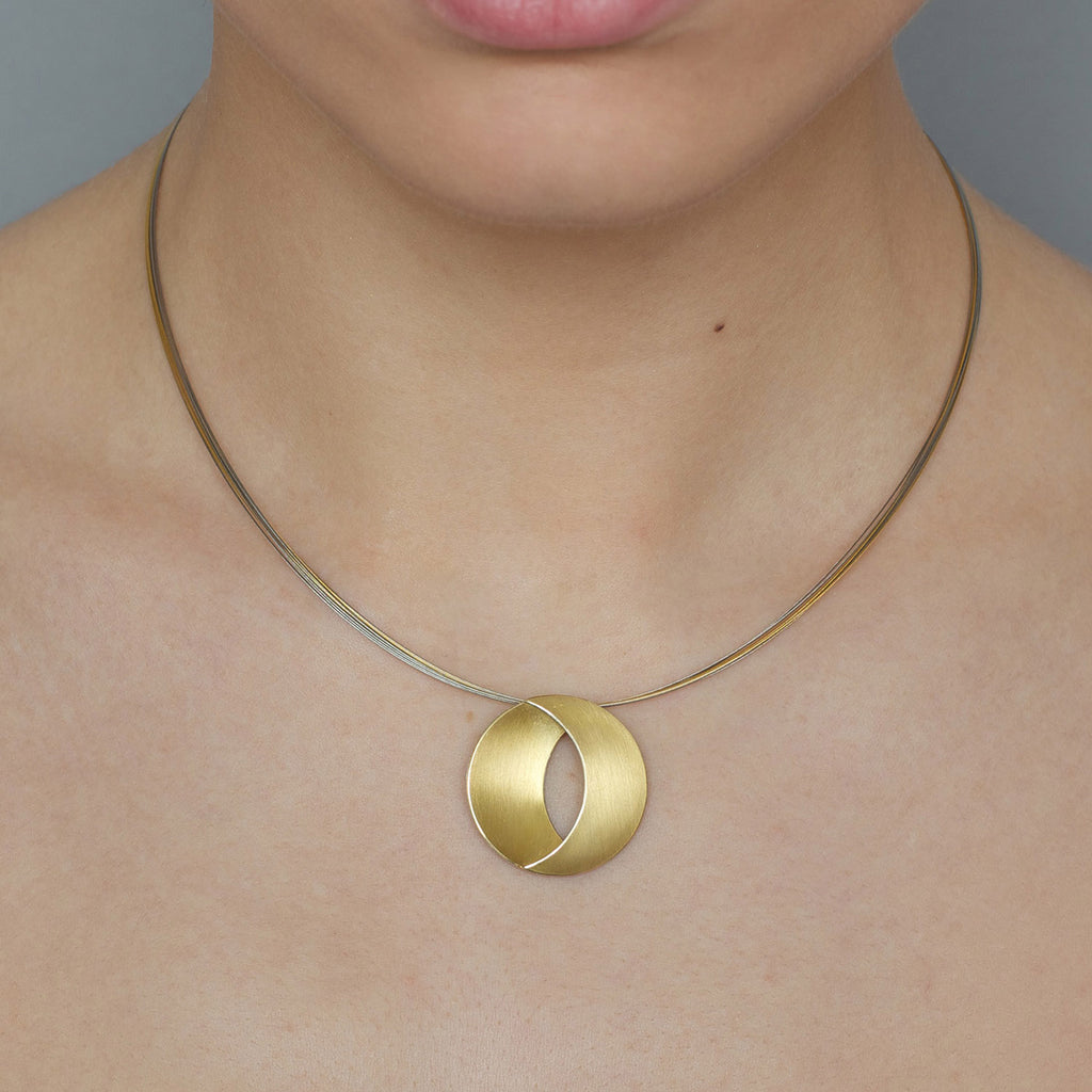 Manu - Sterling Silver 22k Yellow Gold Eclipse Multi-wire Necklace - DESIGNYARD, Dublin Ireland.