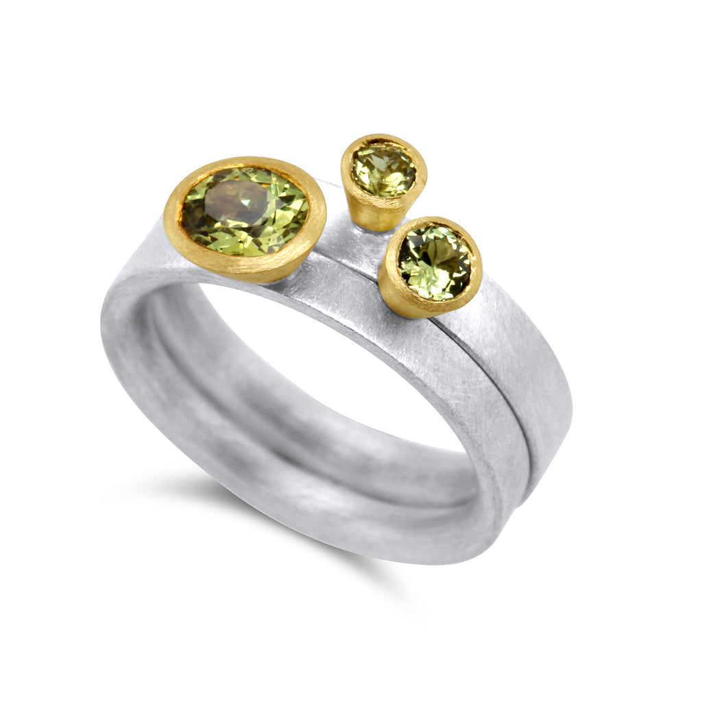 Mark Nuell - 18k Yellow Gold Silver Australian Lime Yellow Sapphire Ring - DESIGNYARD, Dublin Ireland.