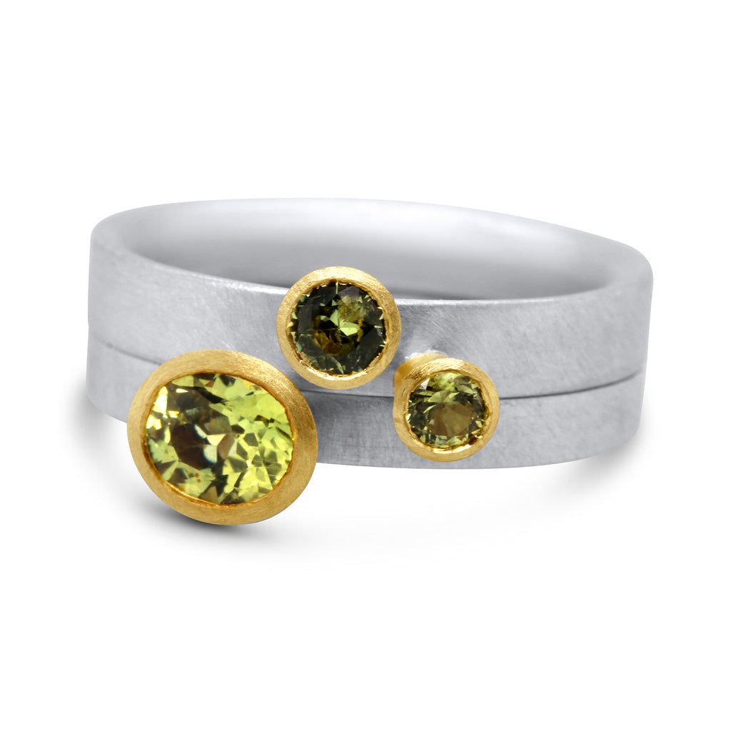 Mark Nuell - 18k Yellow Gold Silver Australian Lime Yellow Sapphire Ring - DESIGNYARD, Dublin Ireland.