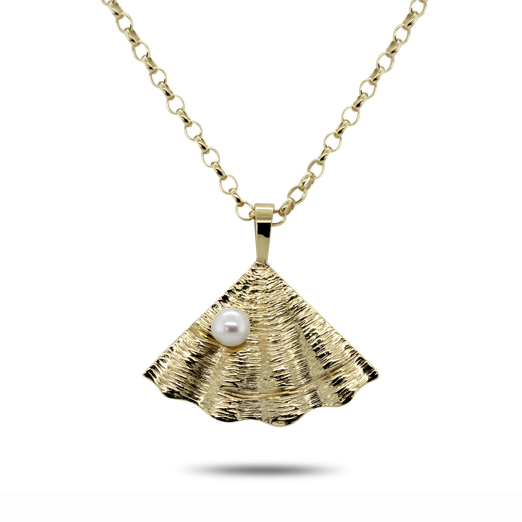 Photograph 1 of Martina Hamilton's Contemporary 9k Yellow Gold Pearl Shore Necklace. Available on DESIGNYARD.com and in our Jewellery Shop Dublin, Ireland. Free Worldwide Shipping with DHL.