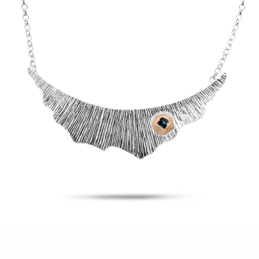 Martina Hamilton - Sterling Silver 9k Rose Gold Blue Topaz Seashore Necklace - DESIGNYARD, Dublin Ireland.