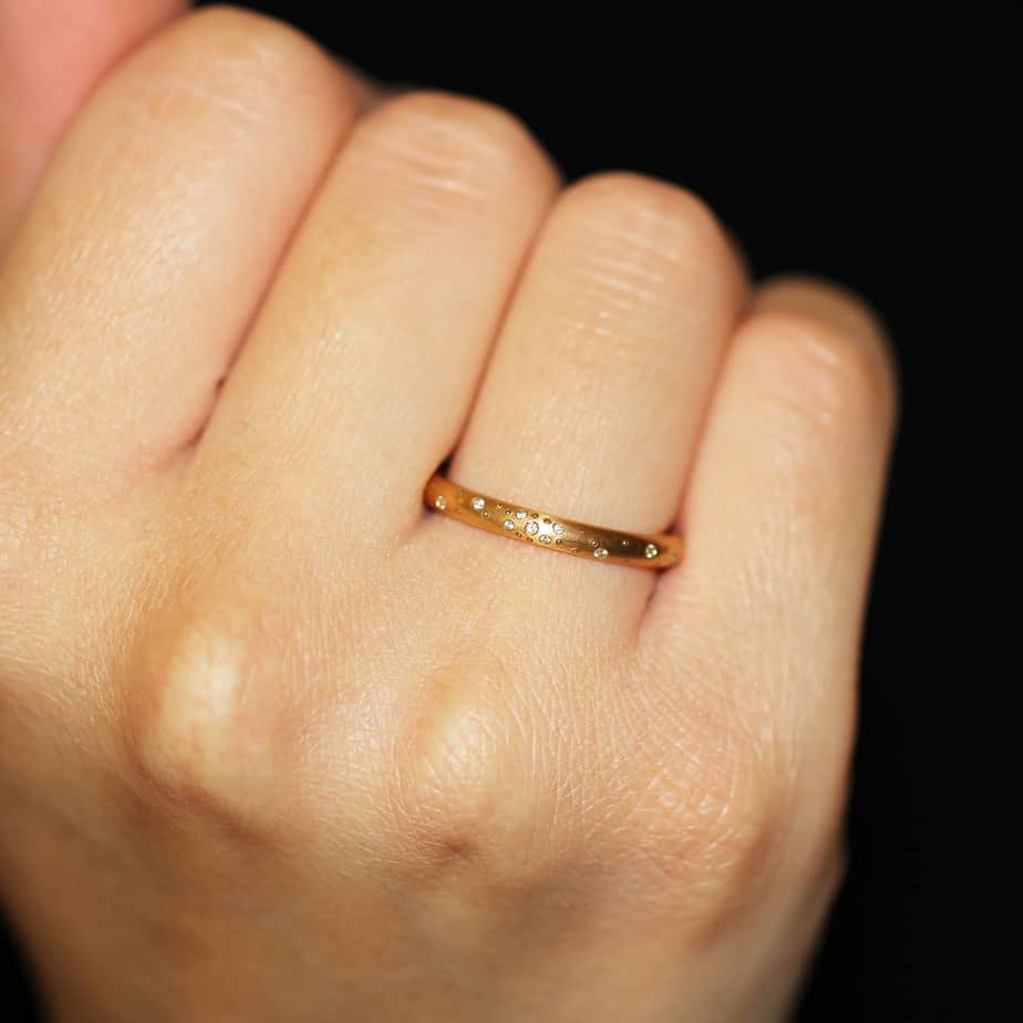 Photograph 2 of Meister's Contemporary 18k Rose Gold Diamond Constellation Eternity Ring. Available on DESIGNYARD.com and in Jewellery Shop Dublin, Ireland. Free Worldwide Shipping with DHL.