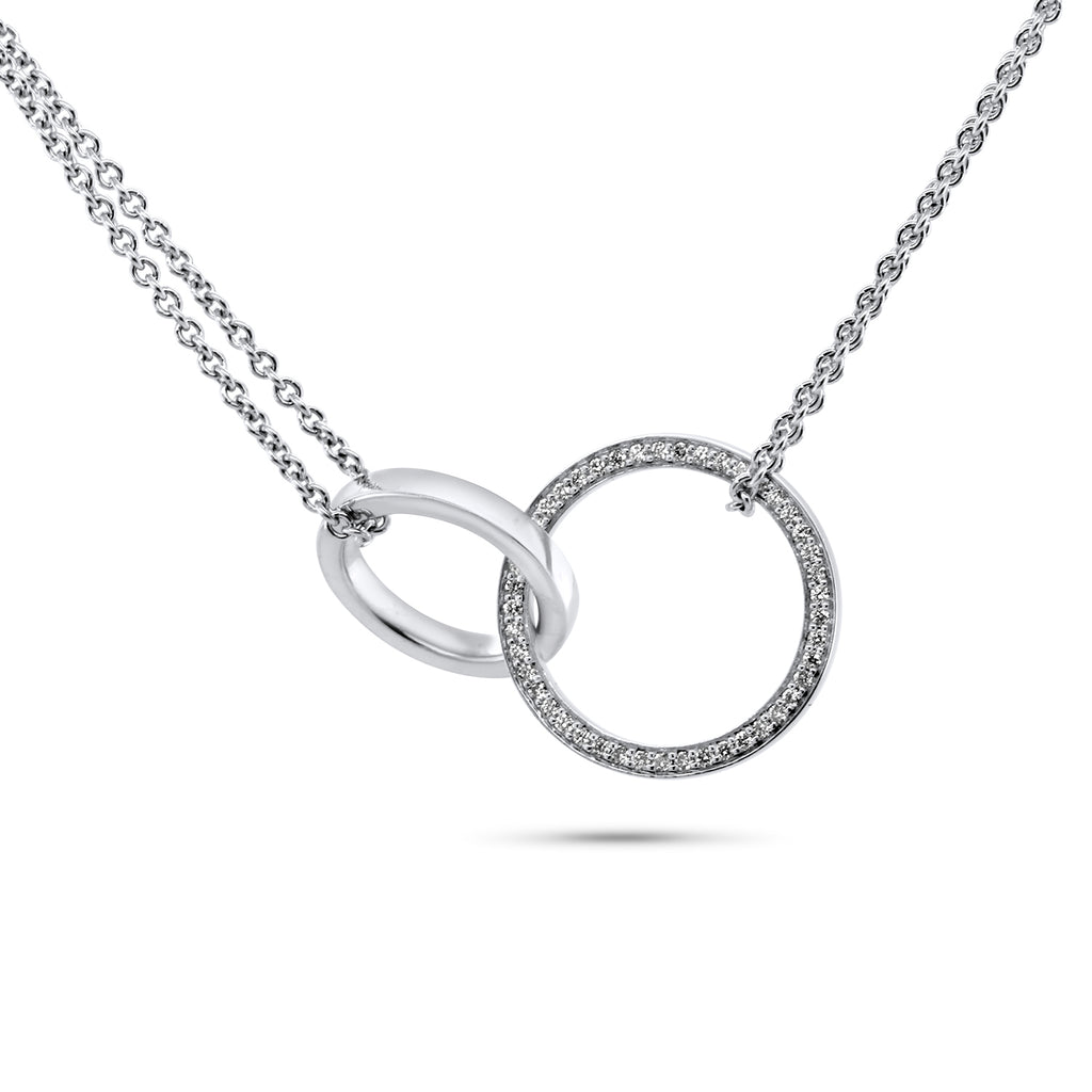 Two Rings Pendant Meister's 18k White Gold Interlocking Diamond Necklace - by Meister ...