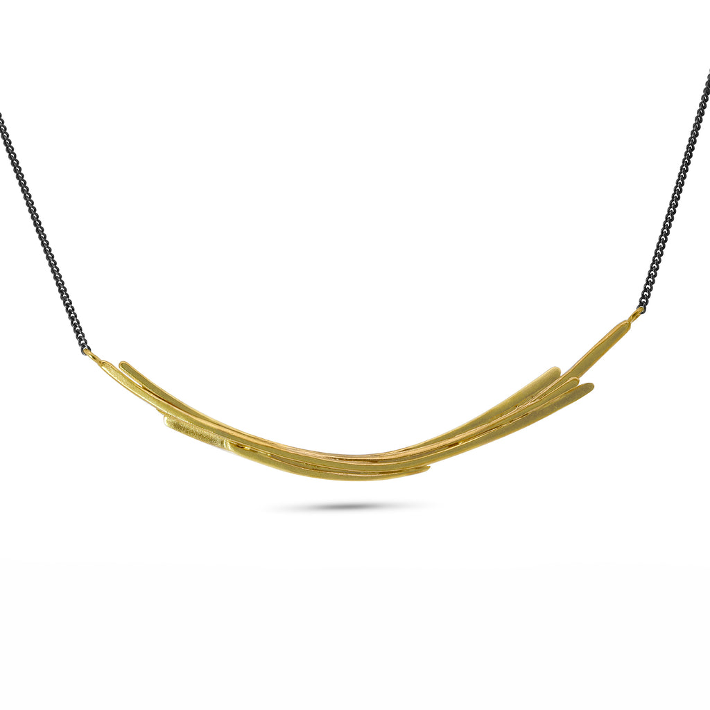 Mirri Damer - Oxidised Sterling Silver Gold Plated Drift Smile Necklace - DESIGNYARD, Dublin Ireland.