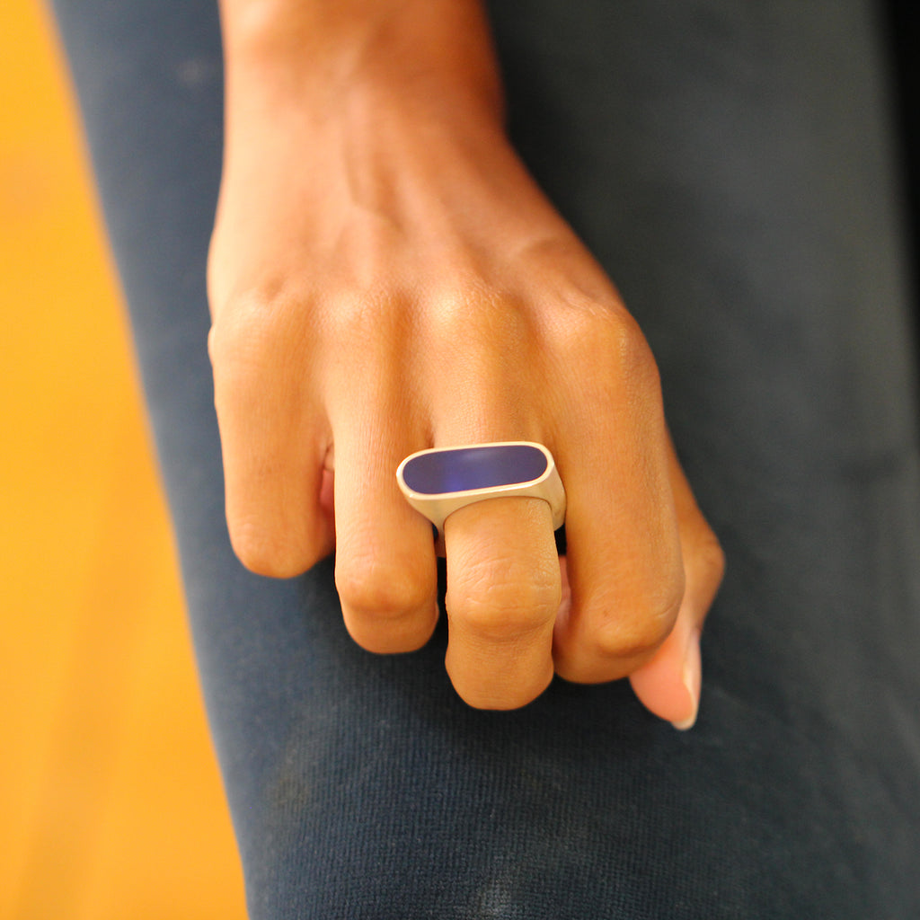 Monika Jakubec - Sterling Silver Blue Kalypso Ring - DESIGNYARD, Dublin Ireland.