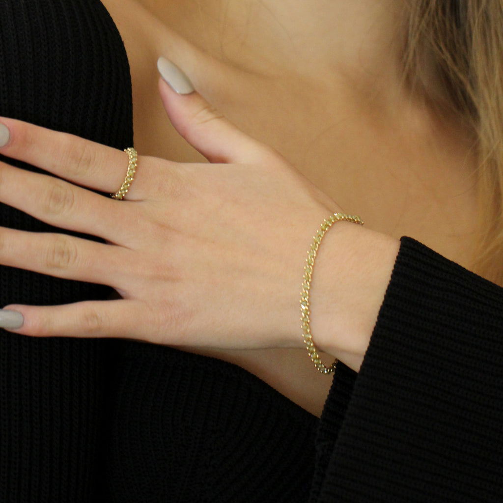 Myriam Oude Vrielink - 14k Yellow Gold Yellow Diamond Bracelet - DESIGNYARD, Dublin Ireland.