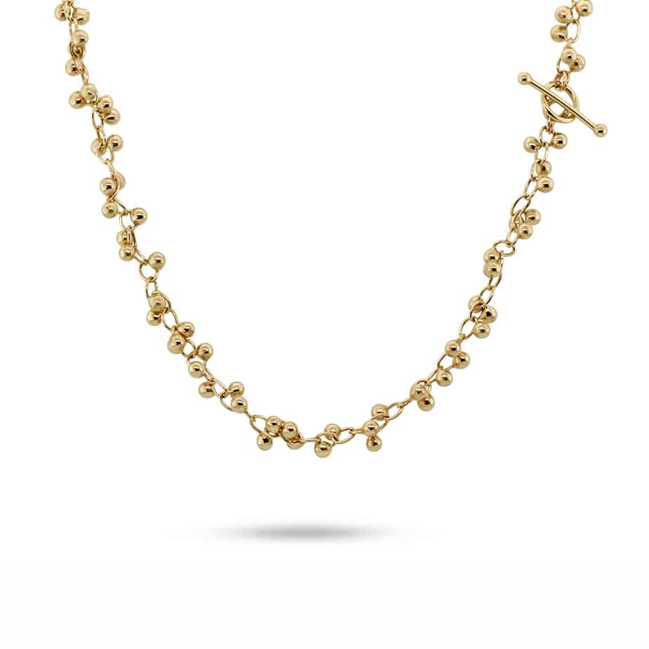 Neeltje Huddleston Slater - Fine 14k Yellow Gold Beaded Necklace - DESIGNYARD, Dublin Ireland.