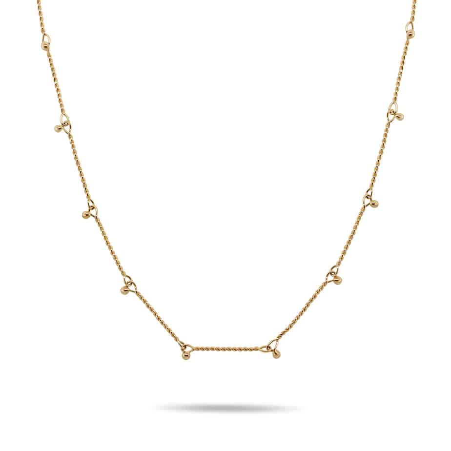 Photograph 1 of Neeltje Huddleston Slater's 14k Yellow Gold Dainty Twisted Bar Necklace. Available on DESIGNYARD.com and in our Jewellery Shop Dublin, Ireland. Free Worldwide Shipping with DHL.