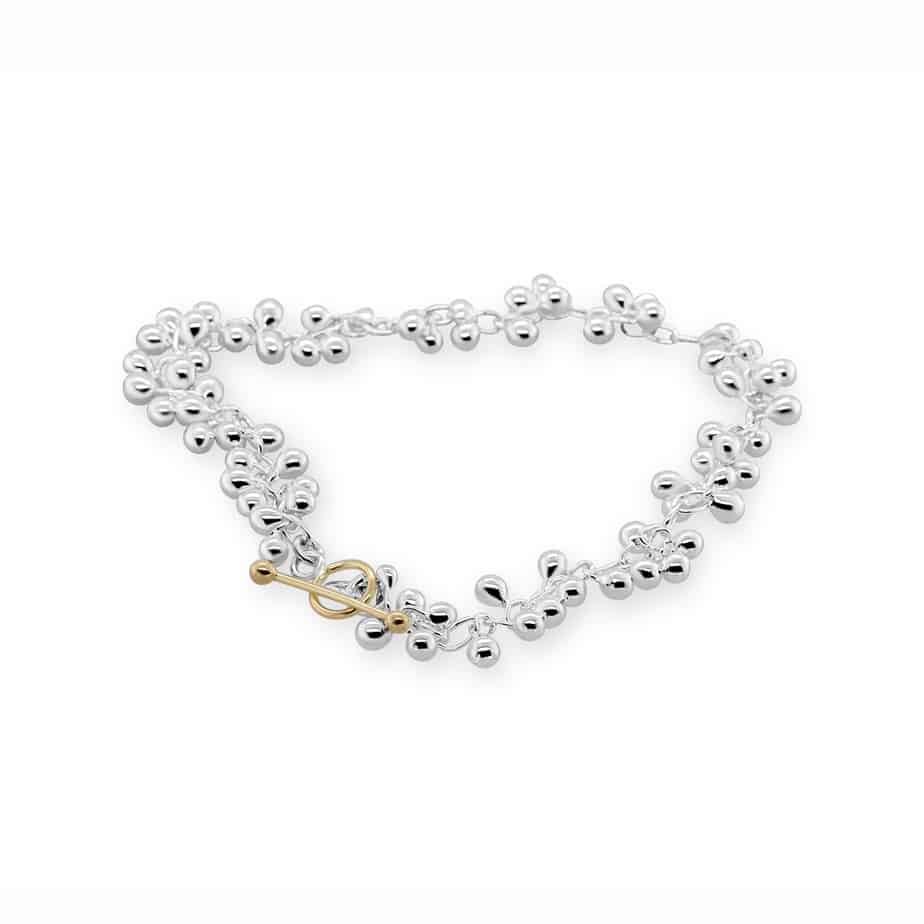 Photograph 1 of Neeltje Huddleston Slater's Contemporary Fine Silver & 14k Yellow Gold Beaded Bracelet. Available on DESIGNYARD.com and in our Jewellery Shop Dublin, Ireland. Free Worldwide Shipping with DHL.