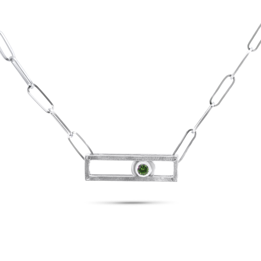 Photograph 1 of Nicole van der Wolf's Contemporary Sterling Silver ShipShape Peridot Statement Necklace. Available on DESIGNYARD.com and in our Jewellery Shop Dublin, Ireland. Free Worldwide Shipping with DHL.