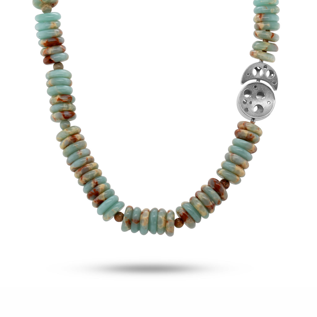 Nicole Van Der Wolf - Sterling Silver Jasper Rondelle Coral Reef Necklace - DESIGNYARD, Dublin Ireland.