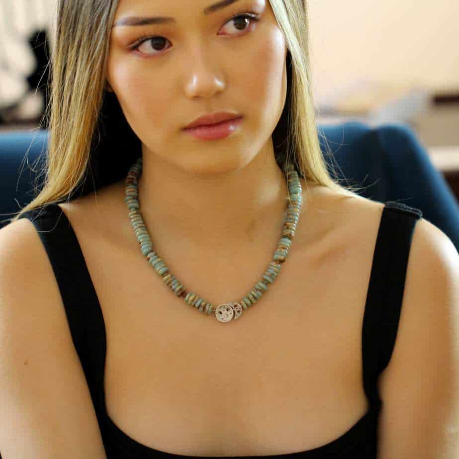 Nicole Van Der Wolf - Sterling Silver Jasper Rondelle Coral Reef Necklace - DESIGNYARD, Dublin Ireland.