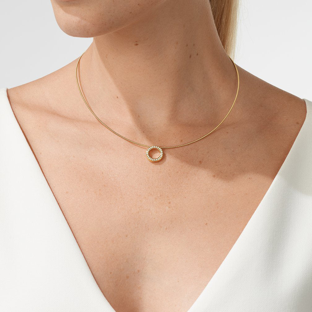 Niessing - 18k Yellow Gold Satellite Orbit Diamond Necklace - DESIGNYARD, Dublin Ireland.