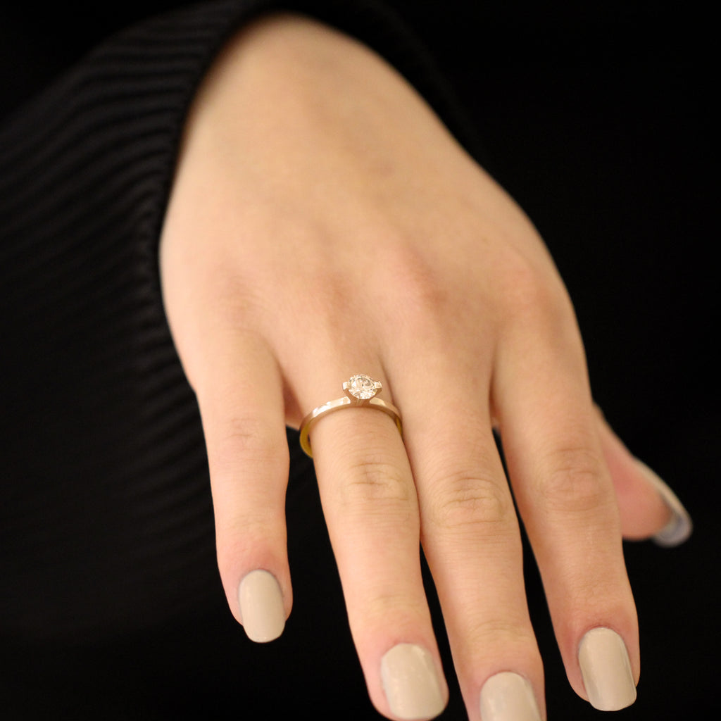 Niessing - 18k Rosewood Gold Princess Engagement Ring - DESIGNYARD, Dublin Ireland.