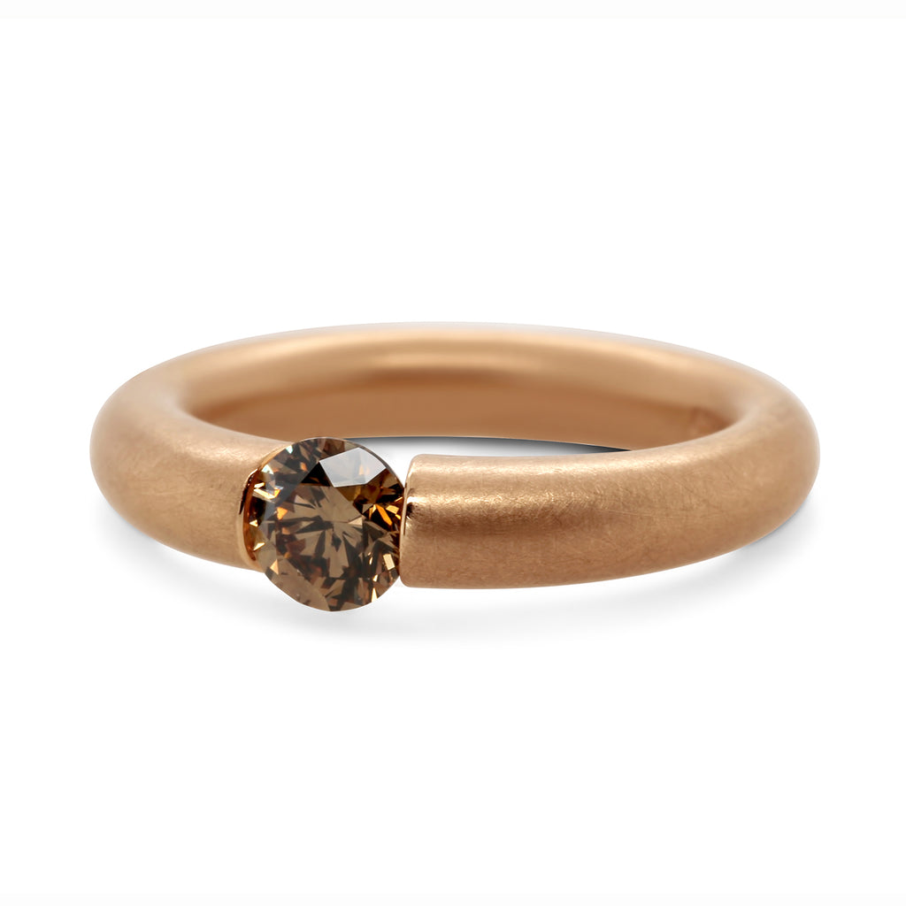 Niessing - 18k Classic Red Gold Spannring® Tapered Engagement Ring - DESIGNYARD, Dublin Ireland.