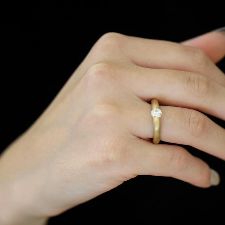 Niessing - 18k Fine Rose Gold Spannring® Tapered Engagement Ring - DESIGNYARD, Dublin Ireland.