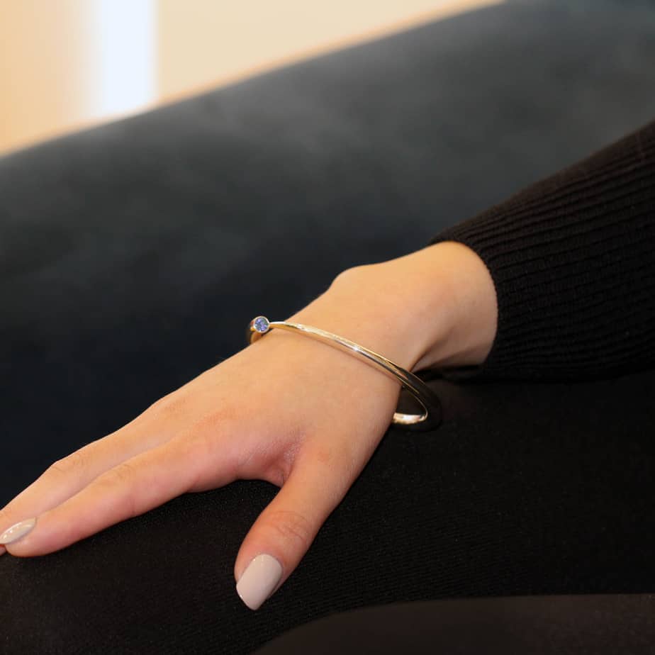 Paul Finch - Sterling Silver Tapered Amethyst Bangle - DESIGNYARD, Dublin Ireland.