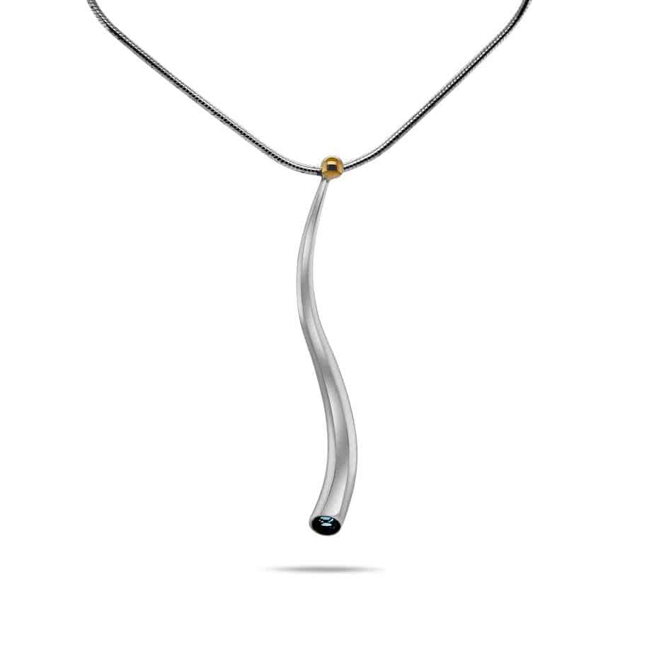 Blue Topaz Contemporary Sterling Silver Necklace Blue Topaz Contemporary Sterling Silver Necklace