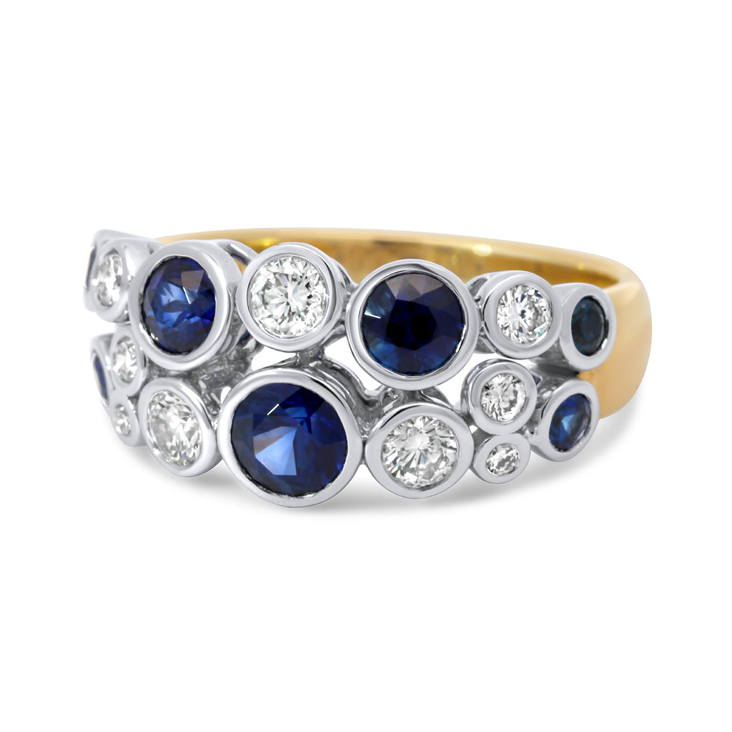 Ronan Campbell - Platinum 18k Yellow Gold Circulos Blue Sapphire Ring - DESIGNYARD, Dublin Ireland.