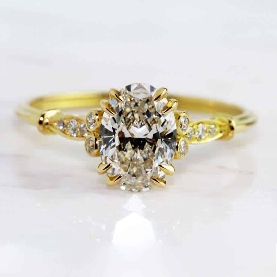 Ronan Campbell - 18k Yellow Gold Oval Edvvardiani Diamond Engagement Ring - DESIGNYARD, Dublin Ireland.