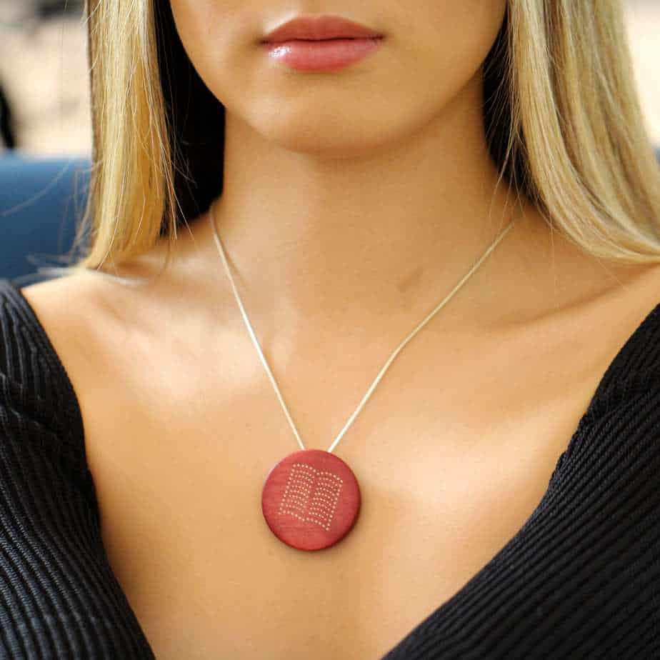 Roger Bennett - Sterling Silver Maple Open Book Inlaid Pendant - DESIGNYARD, Dublin Ireland.