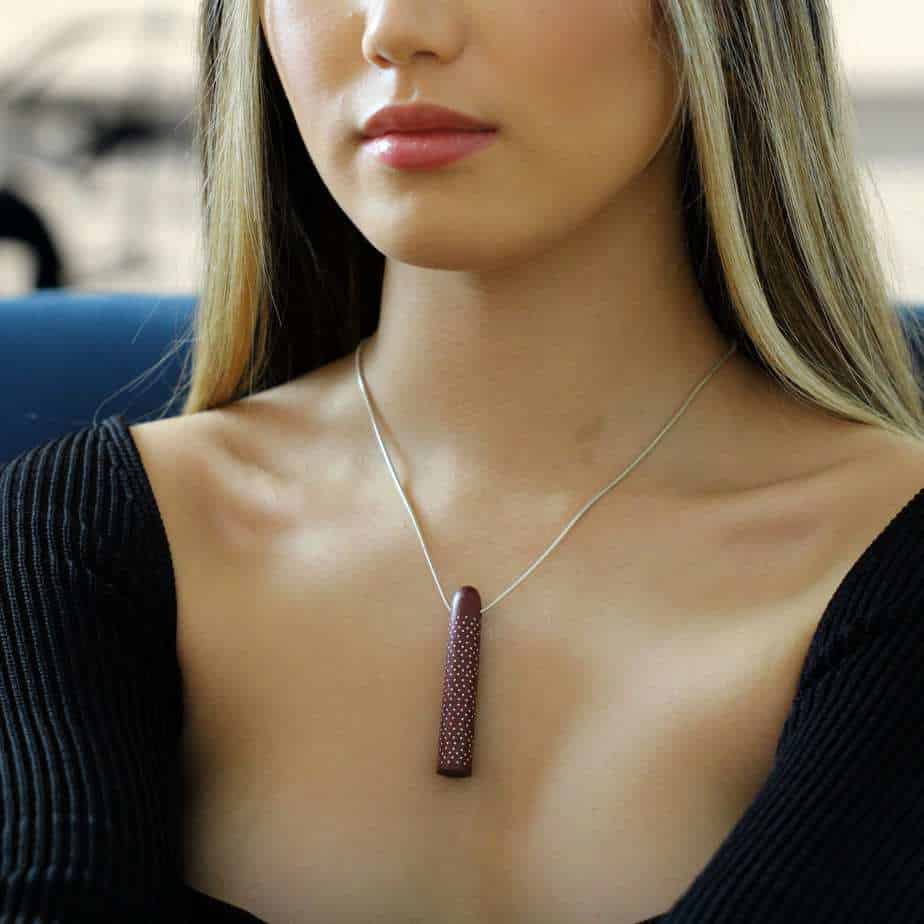 Roger Bennett - Sterling Silver Purpleheart Inlaid Pendant - DESIGNYARD, Dublin Ireland.