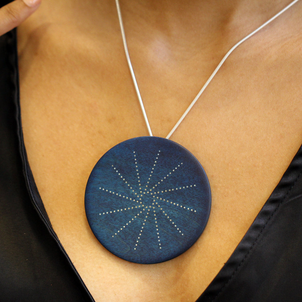 Roger Bennett - Sterling Silver Maple Rotational Inlaid Pendant - DESIGNYARD, Dublin Ireland.