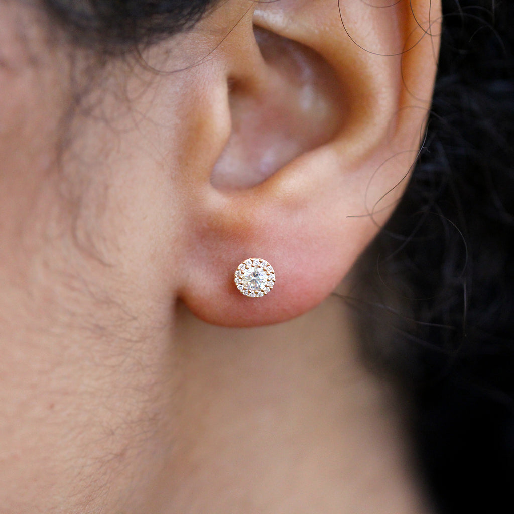Ronan Campbell - 18k Rose Gold Diamond Minima Diamond Stud Earrings - DESIGNYARD, Dublin Ireland.