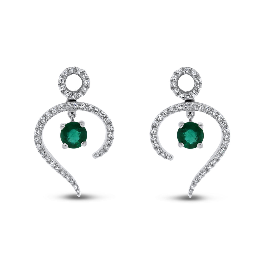 Ronan Campbell - 18k White Gold Emerald Diamond Earrings - DESIGNYARD, Dublin Ireland.