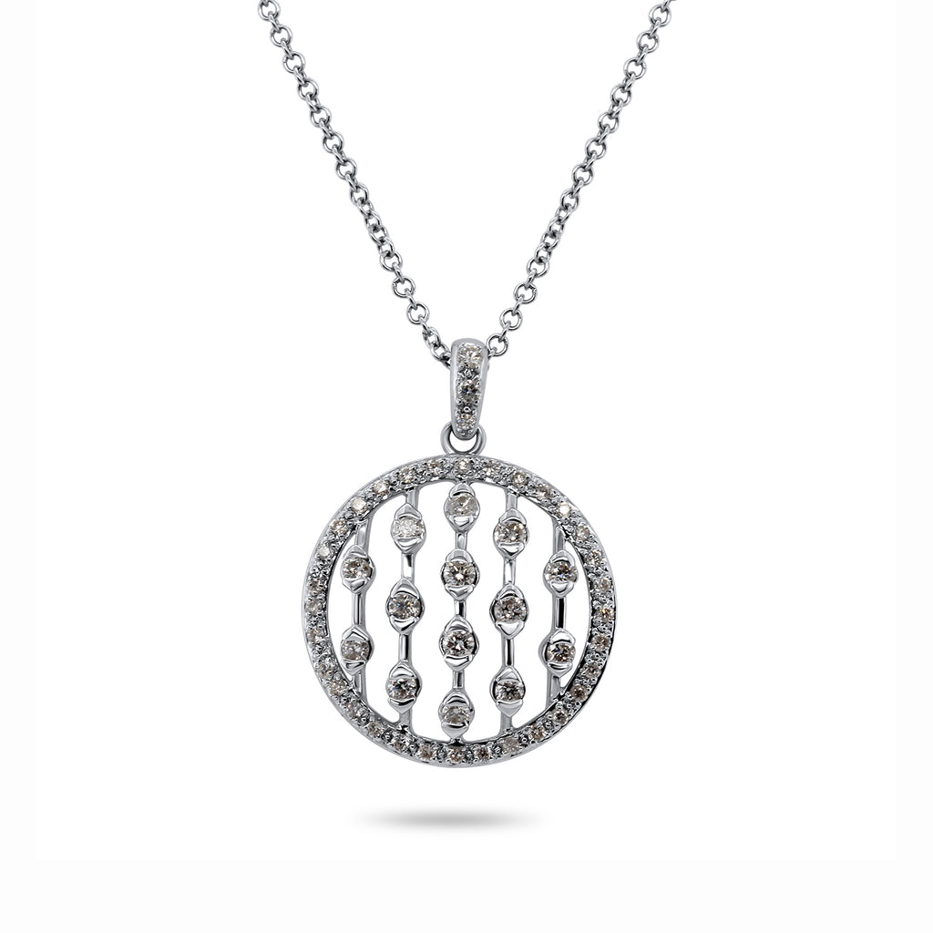 Photograph 1 of 18k White Gold Waterfall Diamond Pendant. Available on DESIGNYARD.com and in our Jewellery Shop Dublin, Ireland. Free Worldwide Shipping with DHL.